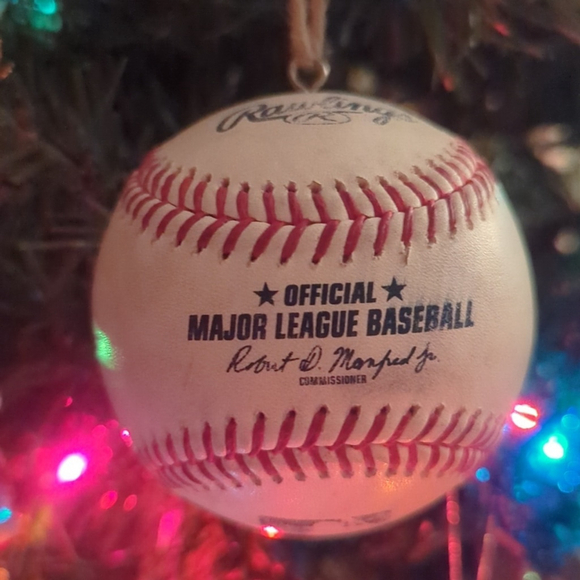MLB Official Used Baseball Christmas Ornament - Picture 3 of 6